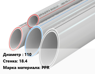 Труба полипропиленовая 110 s=18.4 PPR, шт, Pro Aqua цена от 1669 ₼ / шт, где купить, условия доставки в Баку и Бакинская области